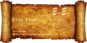 Erni Elek névjegykártya